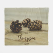 Couverture Polaire Pinecones Brown Rustiques Automne Photo Nom person (Devant (Horizontal))