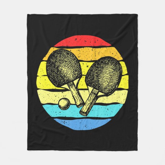 Couverture Polaire Ping Pong Table Tennis Lovers Retro  (Devant)