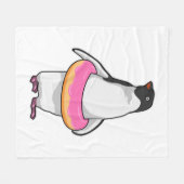 Couverture Polaire Pingouin avec Donut (Devant (Horizontal))
