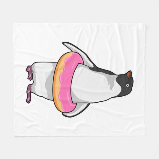 Couverture Polaire Pingouin avec Donut (Devant (Horizontal))