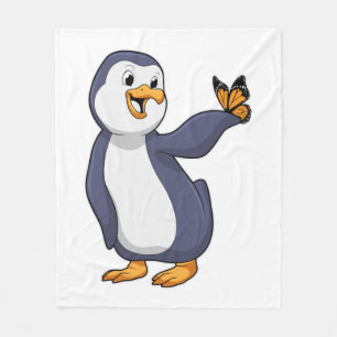 Couverture Polaire Pingouin avec papillon