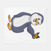 Couverture Polaire Pingouin avec papillon (Devant (Horizontal))