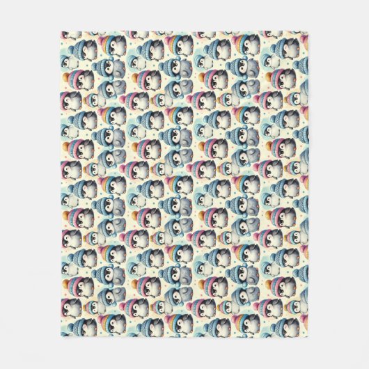 Couverture Polaire Pingouin bébé mignon (Devant)