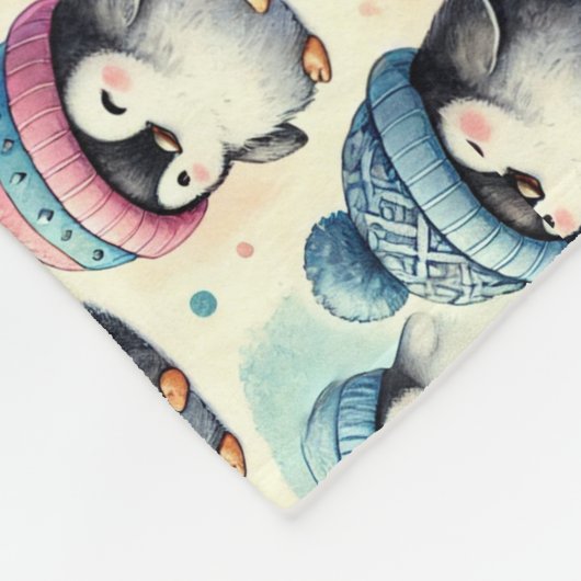 Couverture Polaire Pingouin bébé mignon (Coin)