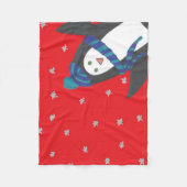 Couverture Polaire Pingouin de Noël en rouge (Devant)