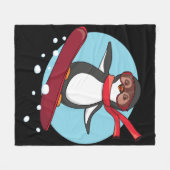 Couverture Polaire Pingouin de snowboard (Devant (Horizontal))