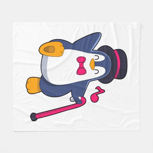Couverture Polaire Pingouin en Groom avec Cravate (Devant (Horizontal))