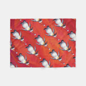 Couverture Polaire Pingouin festif dans un Motif de Santa Hat (Devant (Horizontal))