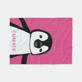 Couverture Polaire Pingouin mignon noir blanc personnalisé (Devant (Horizontal))