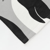 Couverture Polaire Pingouin Motif gris noir blanc (Coin)