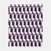 Couverture Polaire Pingouin Motif violet noir blanc (Devant)