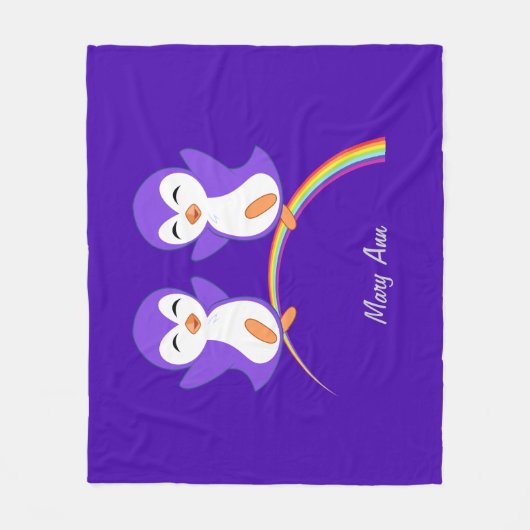 Couverture Polaire Pingouin mou pourpre (Devant)