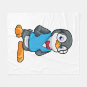 Couverture Polaire Pingouin Nerd avec lunettes (Devant (Horizontal))