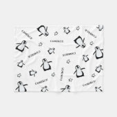 Couverture Polaire Pingouin noir et blanc personnalisé (Devant (Horizontal))