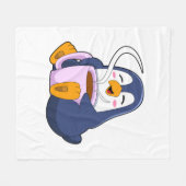Couverture Polaire Pingouin with Cup of Coffee (Devant (Horizontal))
