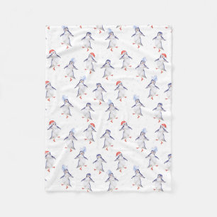 Couverture Polaire Pingouins dansants de Noël mignons