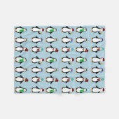 Couverture Polaire Pingouins de Noël (Devant (Horizontal))