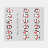 Couverture Polaire Pingouins d'hiver de texte personnalisé (Devant (Horizontal))