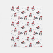Couverture Polaire Pingouins mignons Animaux d'hiver (Devant)