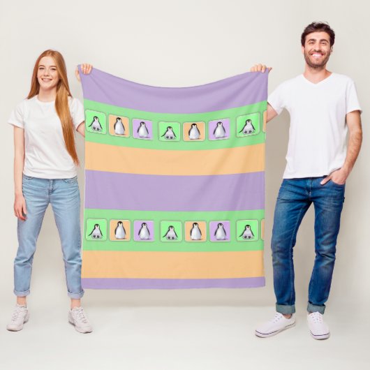 Couverture Polaire Pingouins pour bébés (En situation)