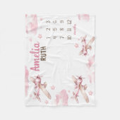 Couverture Polaire PINK AIRPLANE MILESTONE Couverture, Bébé personnal (Devant)