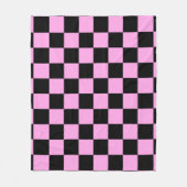 Couverture Polaire Pink and Black Checkered Square Pattern (Devant)