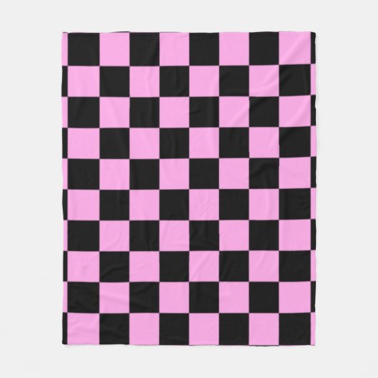 Couverture Polaire Pink and Black Checkered Square Pattern  (Devant)