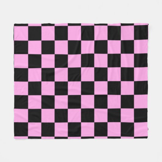 Couverture Polaire Pink and Black Checkered Square Pattern (Devant (Horizontal))