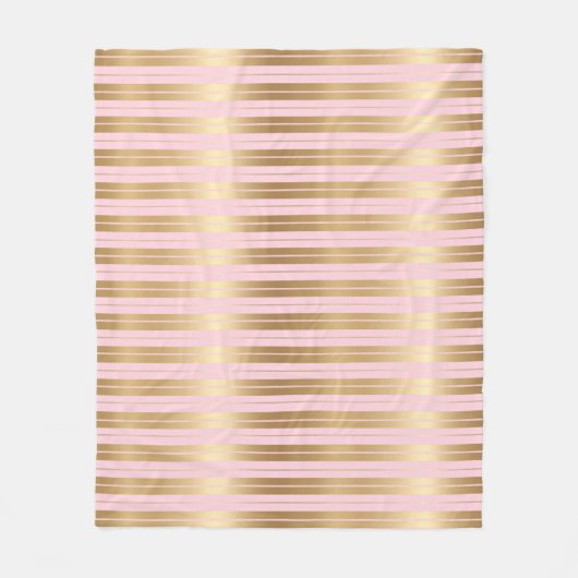 Couverture Polaire Pink and gold stripes pattern (Devant)