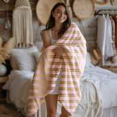 Couverture Polaire Pink and gold stripes pattern