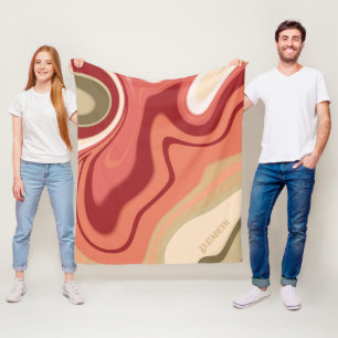 Couverture Polaire Pink and Green Pastel Abstrait Personnalité Inspir