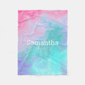 Couverture Polaire Pink and Teal Watercolor Custom Fleece Blanket (Devant)