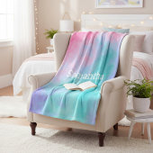 Couverture Polaire Pink and Teal Watercolor Custom Fleece Blanket