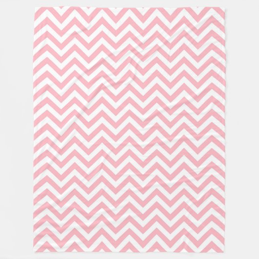 Couverture Polaire Pink and White Large Chevron Zig Zag (Devant)
