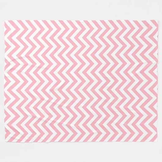 Couverture Polaire Pink and White Large Chevron Zig Zag (Devant (Horizontal))