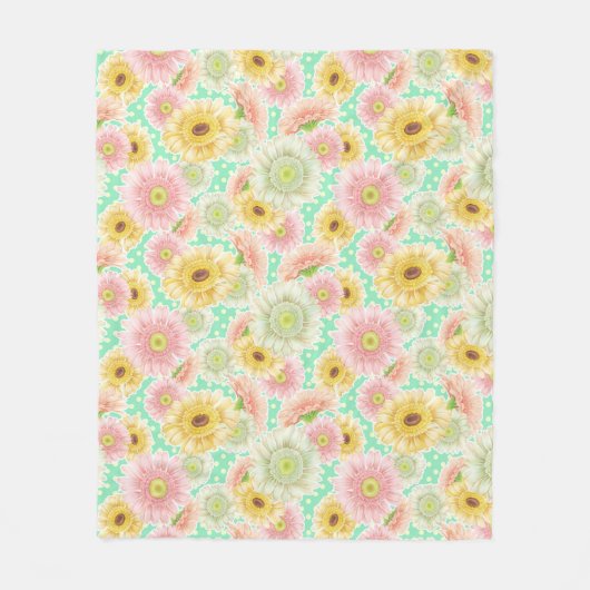 Couverture Polaire Pink and Yellow Floral Pattern (Devant)