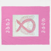 Couverture Polaire Pink Awareness Ribbon Angel Cancer Chemo Blanche (Devant (Horizontal))