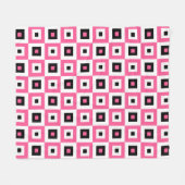 Couverture Polaire Pink Black and White Checkered Squares Pattern (Devant (Horizontal))