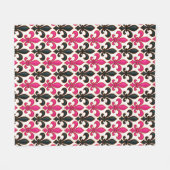 Couverture Polaire Pink Black Baroque Fleur-de-lis Pattern Design  (Devant (Horizontal))