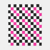Couverture Polaire Pink Black White Checkered Pattern Design  (Devant)
