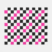 Couverture Polaire Pink Black White Checkered Pattern Design  (Devant (Horizontal))