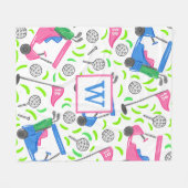 Couverture Polaire Pink Blue Green Golf Preppy Initial (Devant (Horizontal))
