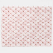 Couverture Polaire Pink Blush Gold Tufts Anniversaire (Devant (Horizontal))