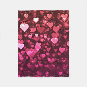 Couverture Polaire Pink Bokeh Hearts papier peint Arrière - plan numé