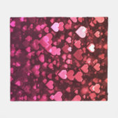 Couverture Polaire Pink Bokeh Hearts papier peint Arrière - plan numé (Devant (Horizontal))