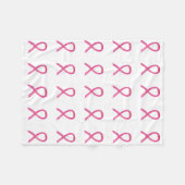 Couverture Polaire Pink Breast Cancer Awareness Ruban Fleece Blanche (Devant (Horizontal))