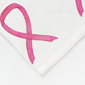 Couverture Polaire Pink Breast Cancer Awareness Ruban Fleece Blanche (Coin)