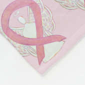Couverture Polaire Pink Breast Cancer Awareness Ruban Fleece Blanche (Coin)