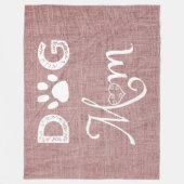 Couverture Polaire Pink Burlap Chien Maman Blanche polaire (Devant)