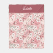 Couverture Polaire Pink cherry blossom Personalized (Devant)
